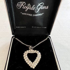 Royale Gems 2.25kt Silver Heart Pendant Necklace w/Chain